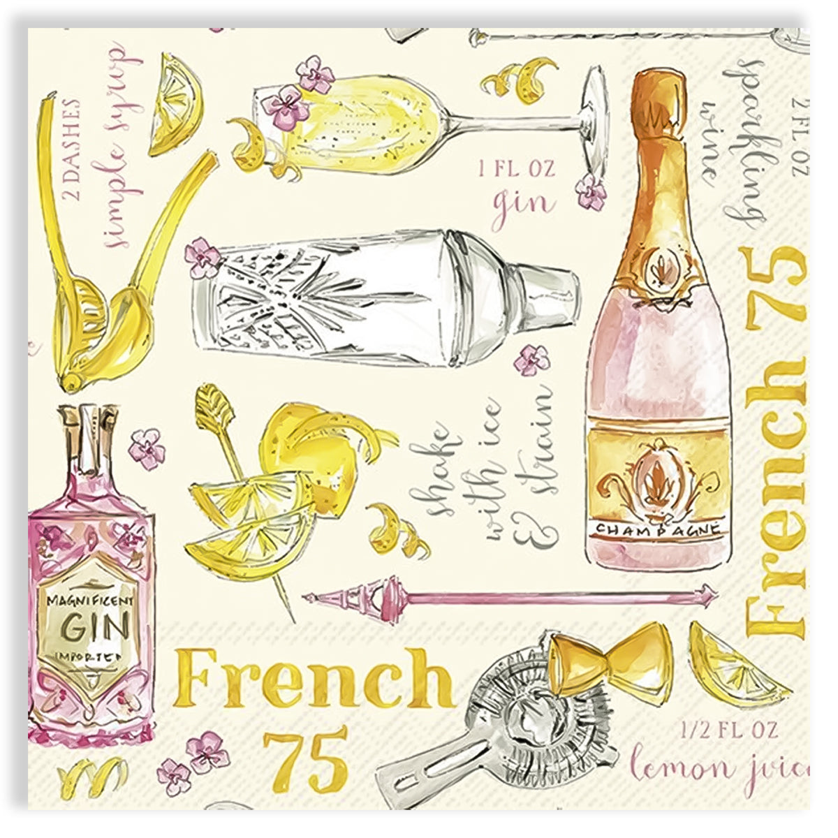 Guardanapo para Decoupage Ihr 33x33cm com 2 Unidades - Bebida Francesa