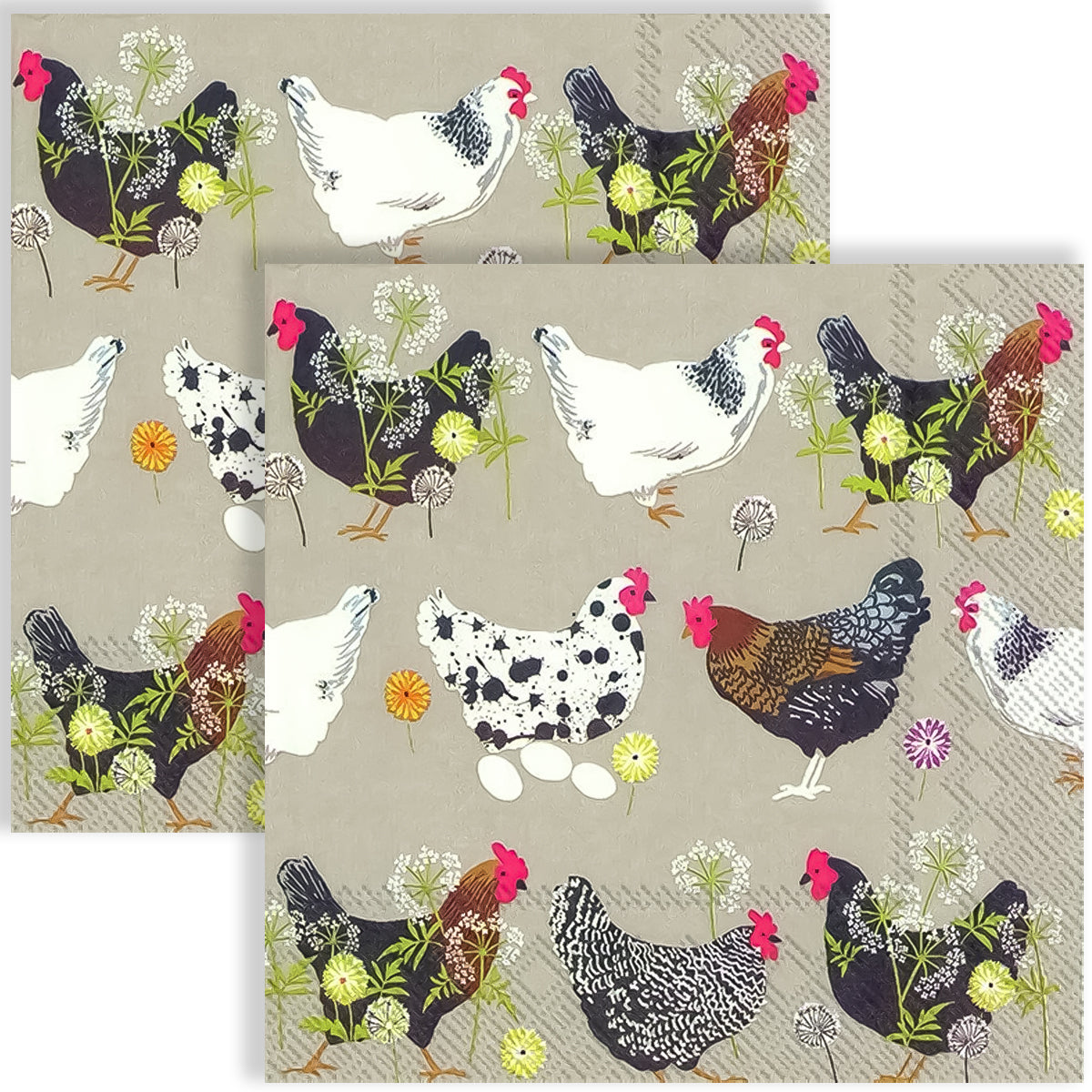 Guardanapo para Decoupage Ihr 33x33cm com 2 Unidades - Galos Spatter