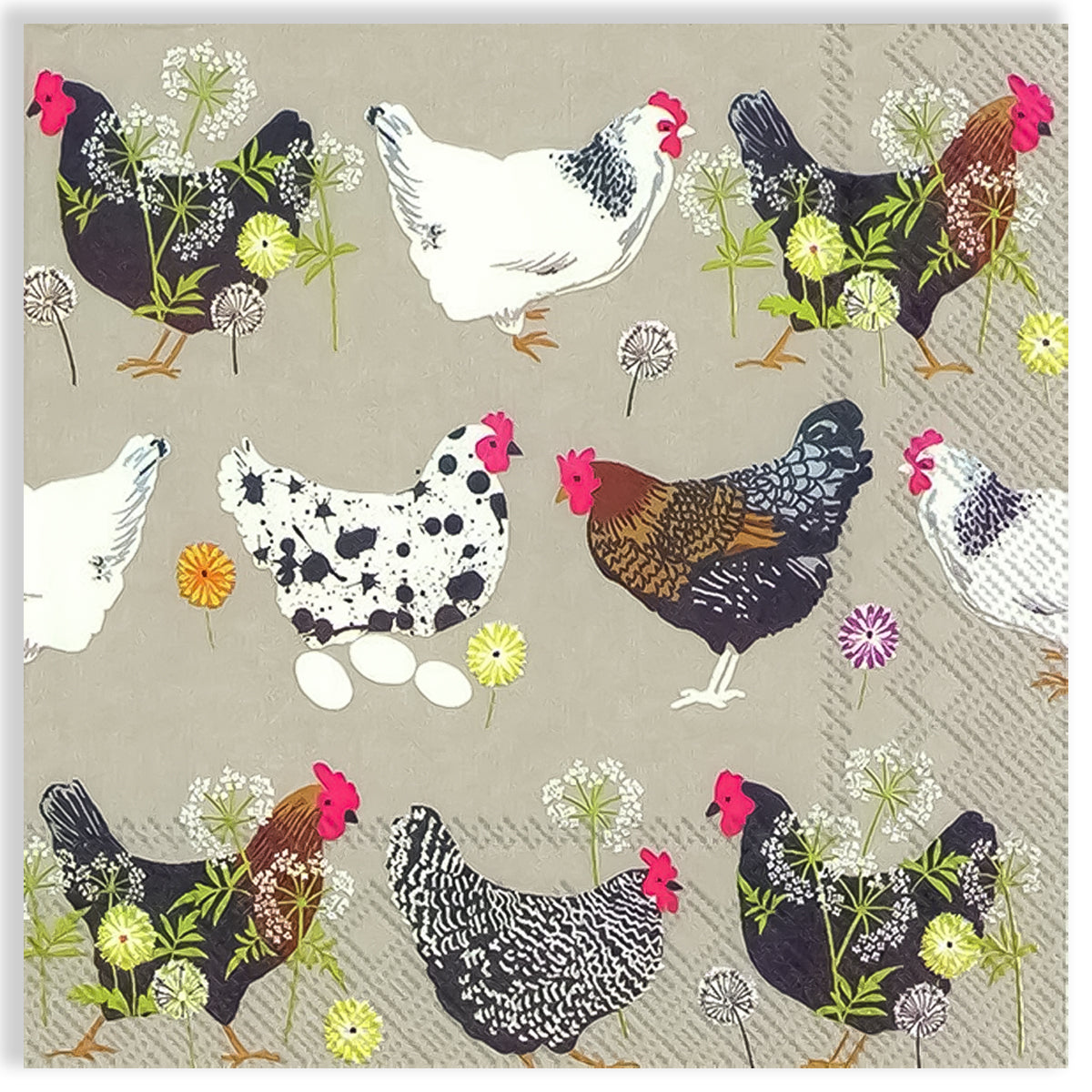 Guardanapo para Decoupage Ihr 33x33cm com 2 Unidades - Galos Spatter