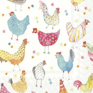 Guardanapo para Decoupage Ihr 33x33cm com 20 Unidades - Galinhas Alegres
