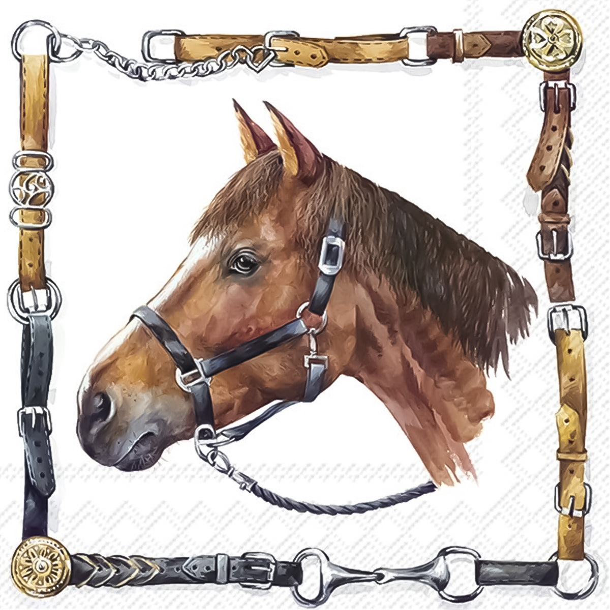 Guardanapo para Decoupage Ihr 33x33cm com 2 Unidades - Cavalo Nikas