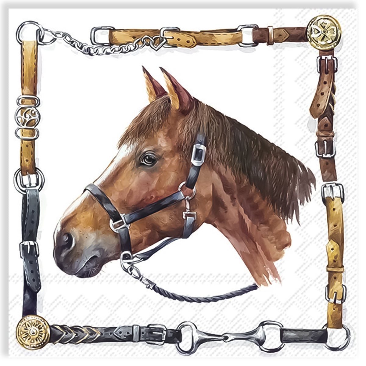Guardanapo para Decoupage Ihr 33x33cm com 2 Unidades - Cavalo Nikas