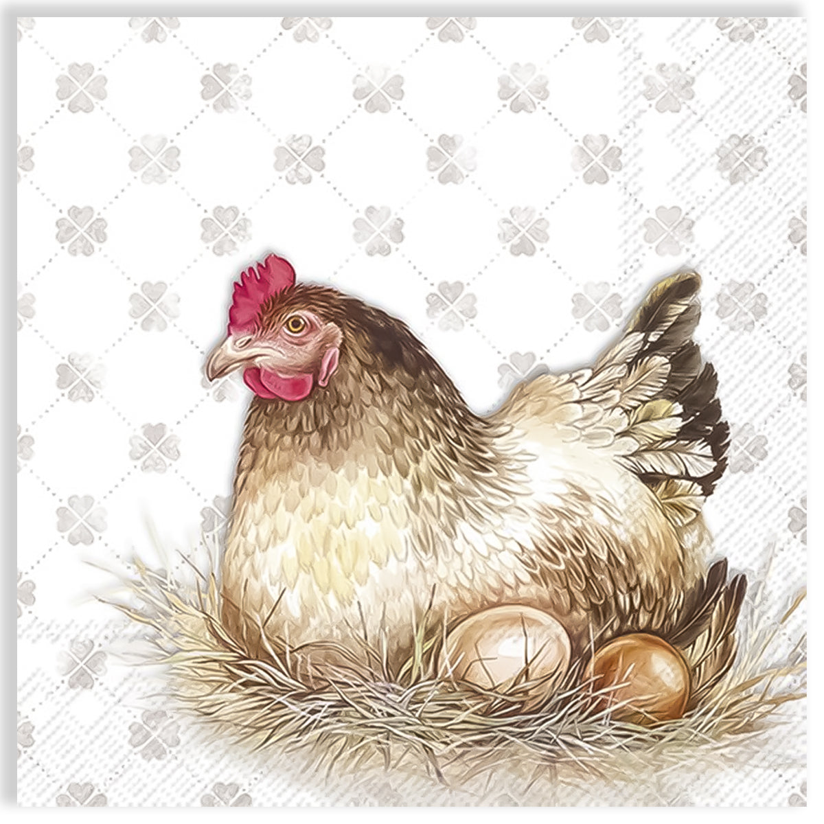 Guardanapo para Decoupage Ihr 33x33cm com 2 Unidades - Galo no Ninho