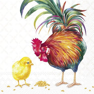 Guardanapo para Decoupage Ihr 33x33 Galo e Pintinho C/ 20 Unidade