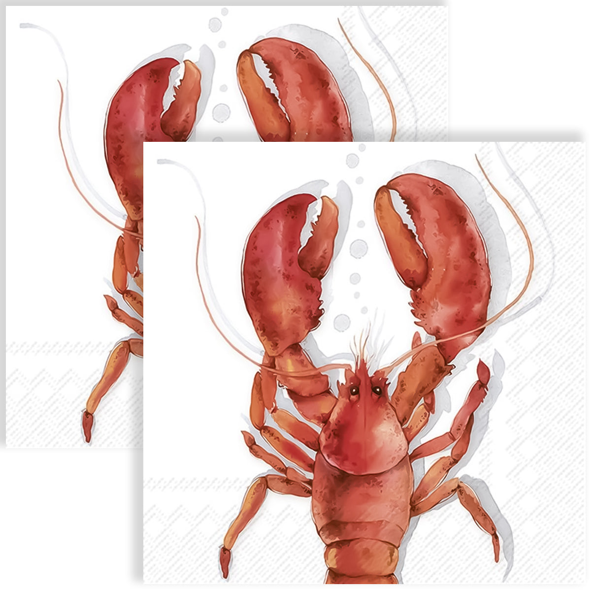 Guardanapo para Decoupage Ihr 33x33cm com 2 Unidades - Coral Lagosta