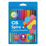 Estojo de Caneta Hidrograficas Spiro com 12 Cores - Cis