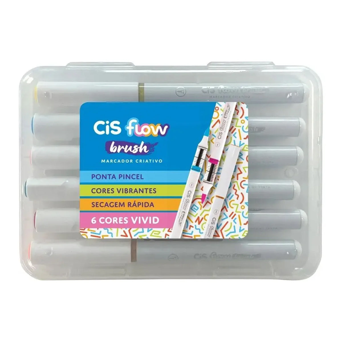 Estojo de Marcador Flow Brush com 6 Cores - Cis