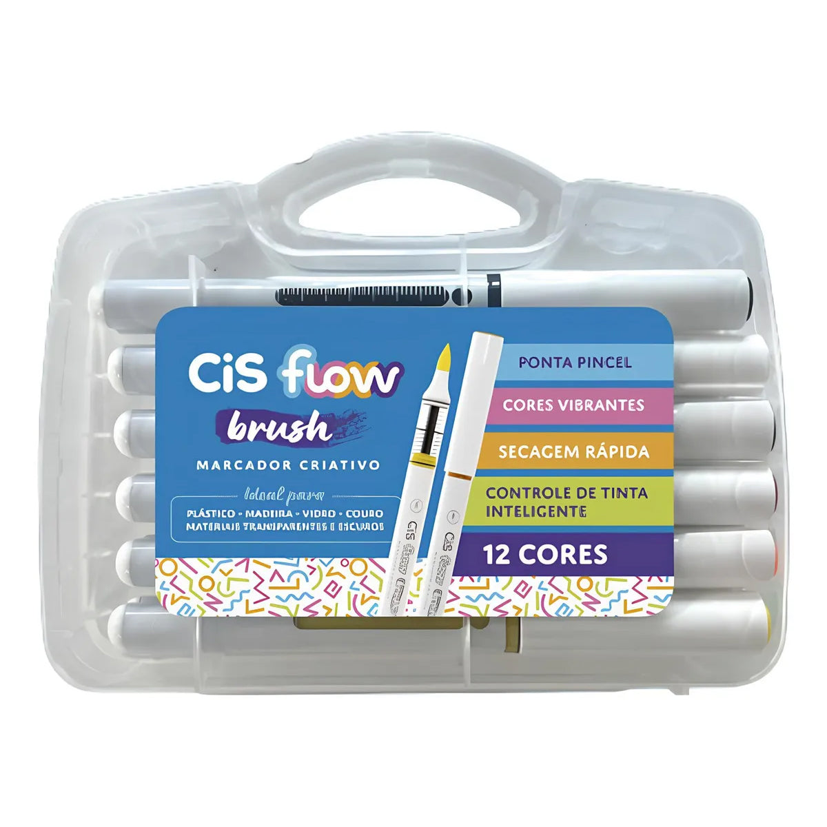 Estojo de Marcador Flow Brush 12 Cores - Cis