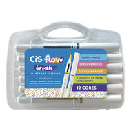 Estojo de Marcador Flow Brush 12 Cores - Cis