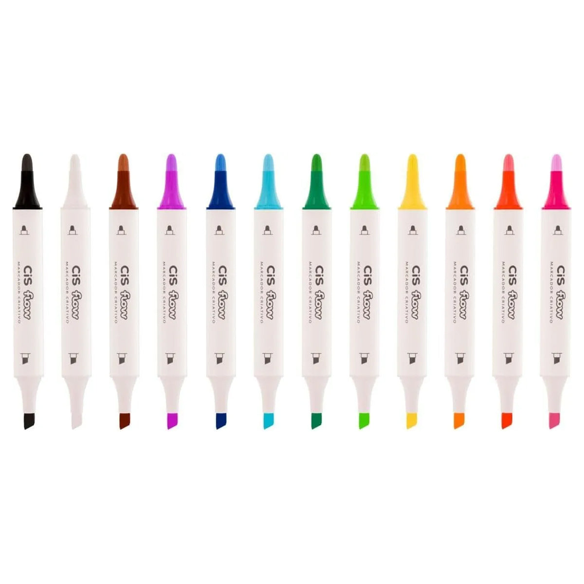 Estojo de Marcador Flow Brush 12 Cores - Cis