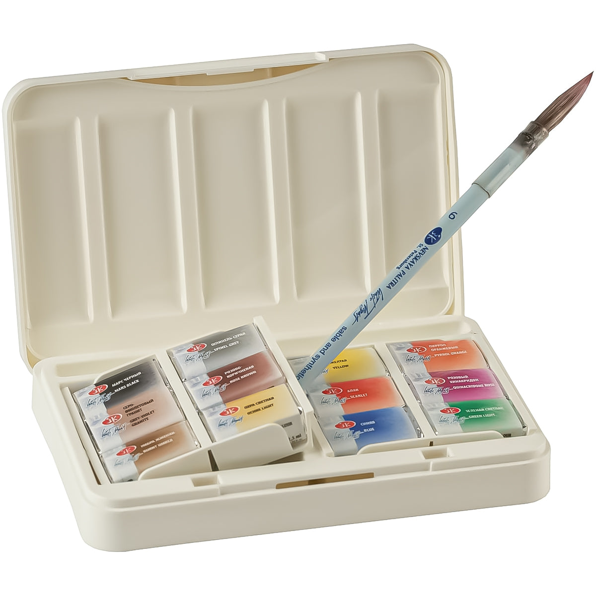 Estojo Aquarela Nevskaya Palitra White Nights em Pastilha Animalistics com 12 Unidades - 2558