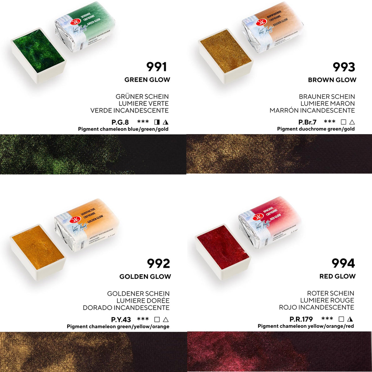 Estojo Aquarela Nevskaya Palitra White Nights Pastilha Shimmering Collection com 8 Unidades - Autumn