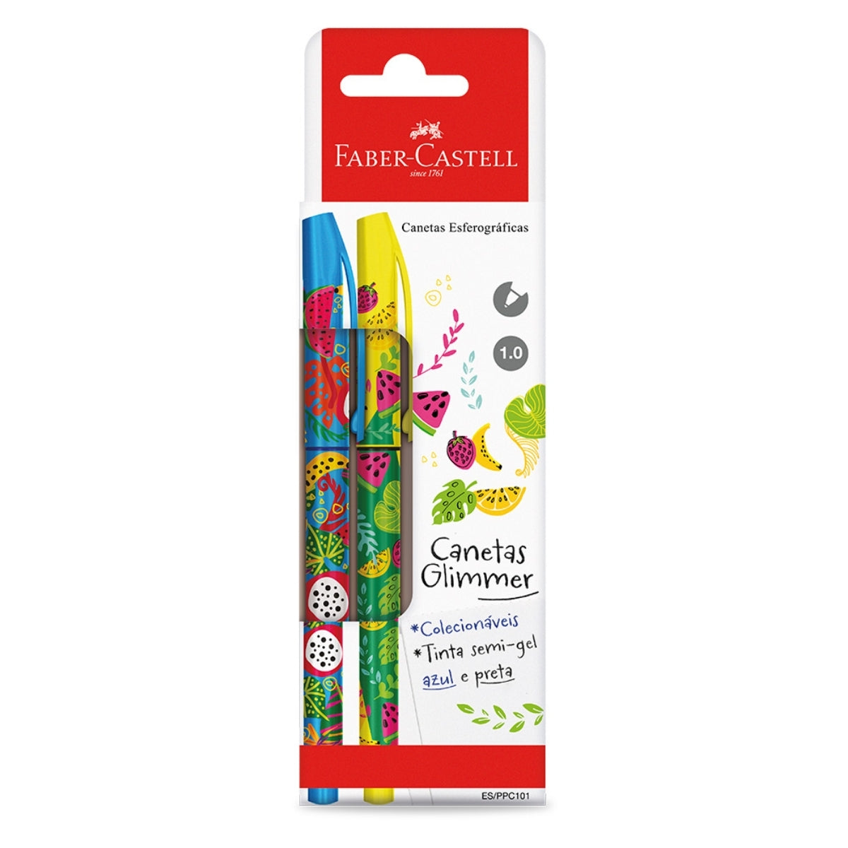 Caneta Esferográfica Glimmer 1,0mm com 2 Cores - Faber-castell Es/ppc101
