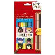 Estojo Lápis de Cor Ecolápis Caras & Cores Tons de Pele 12 Cores - Faber-castell 112634