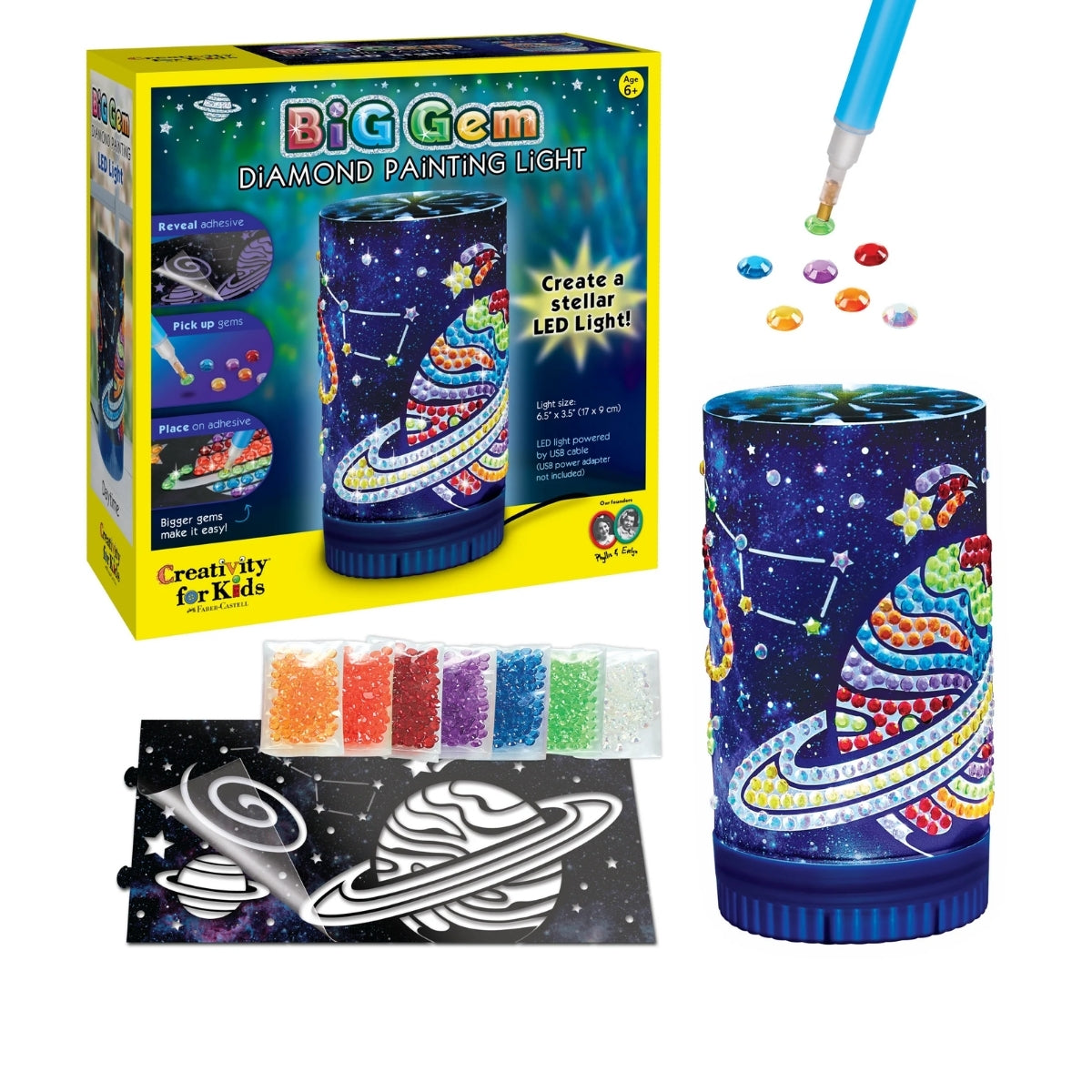 Pintura com Diamantes Luminária Espacial Creativity For Kids 6321900 - Faber-castell.
