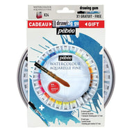 Estojo Tinta Aquarela Fine Pastilha 24 Cores + Pincel e Caneta 300083 - Pébéo