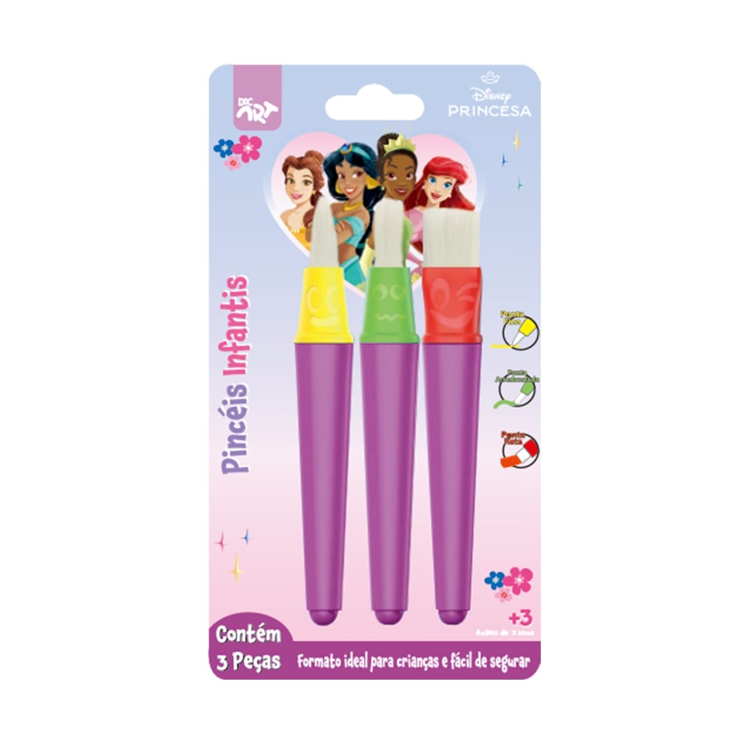 Pincél Infantil com 3 Modelos - Princesas Dac - 4689
