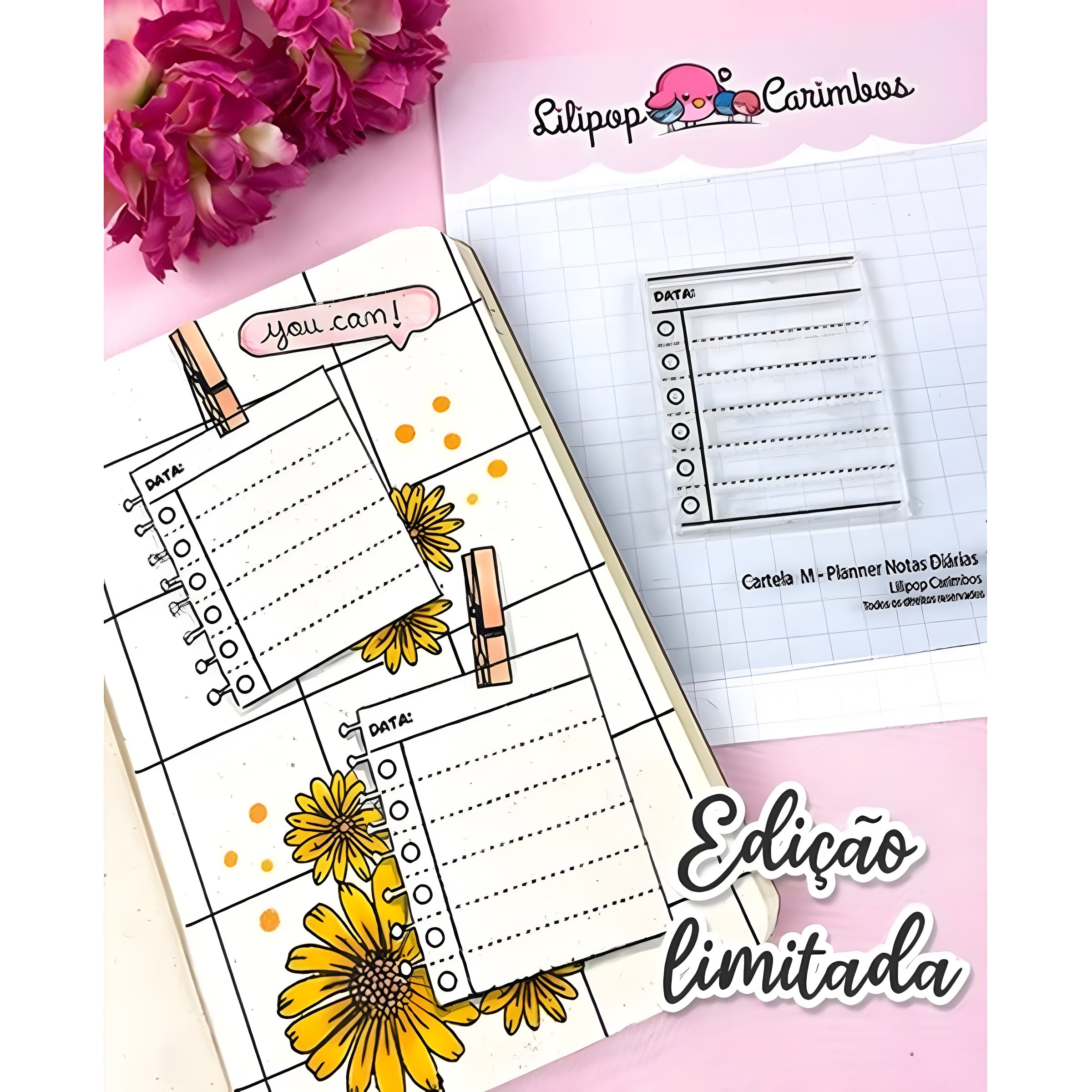 Kit Carimbos M Notas 4 Scrapbook Planner - Lilipop