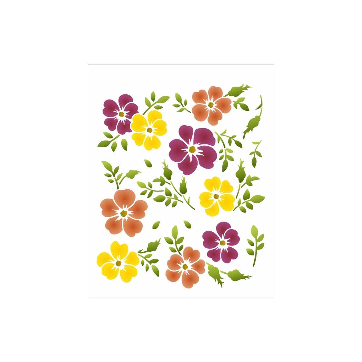 Stencil Opa 20x25cm - Estamparia Flores Gérberas - 3501