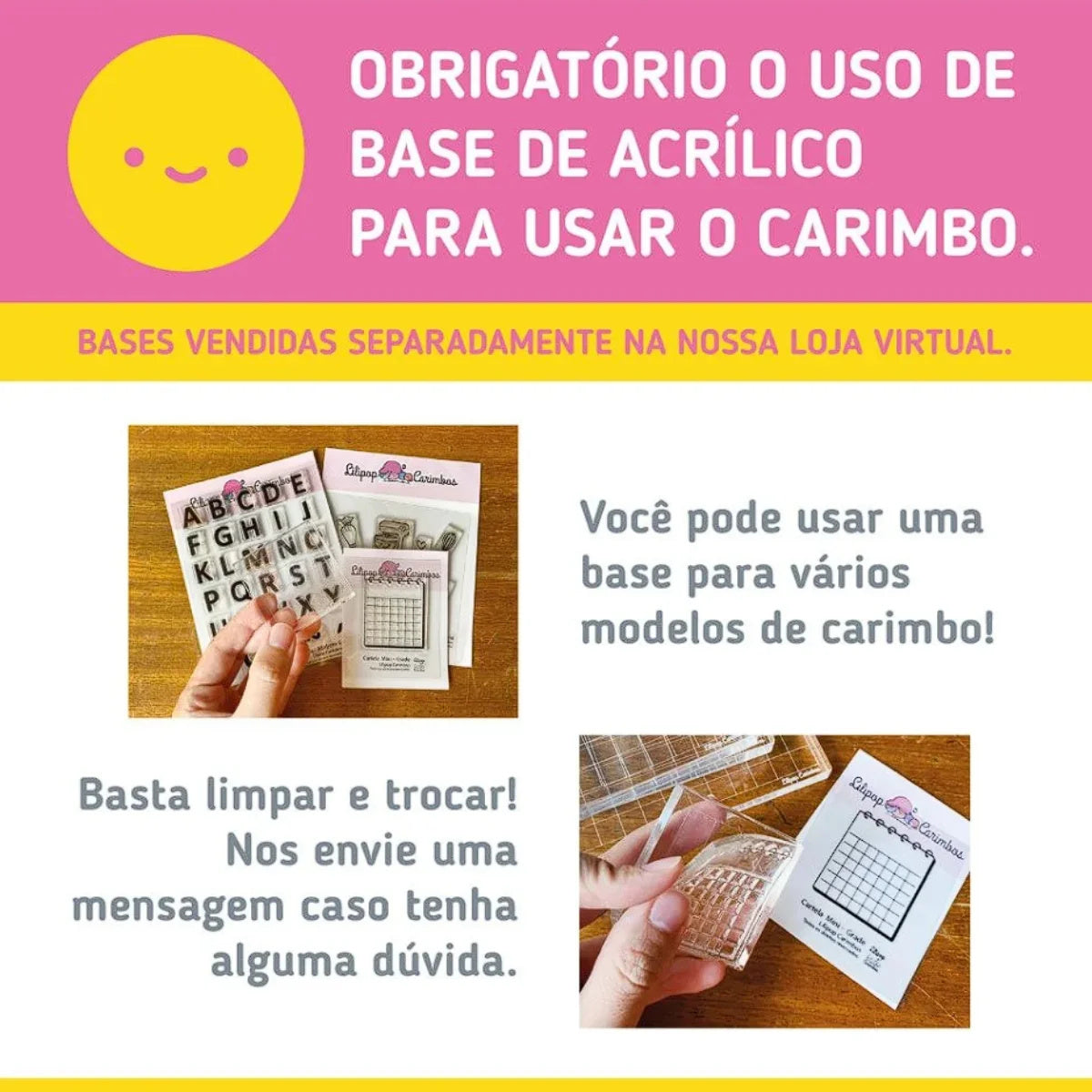 Cartela de Carimbos Habit Tracker em Fotopolímero para Artesanato e Scrapbook - Lilipop