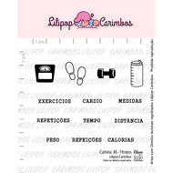 Kit Carimbos Decorativos M Fitness para Artesanato e Scrapbook Planner - Lilipop