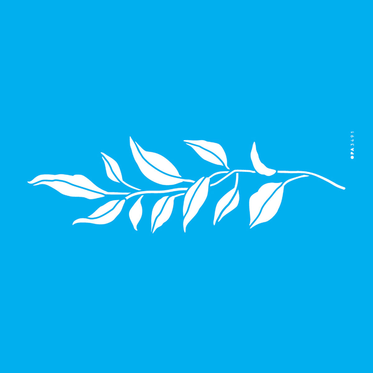 Stencil Ramo de Folhas I 10x30cm para Pintura Decorativa e Artesanato 3491 - Opa