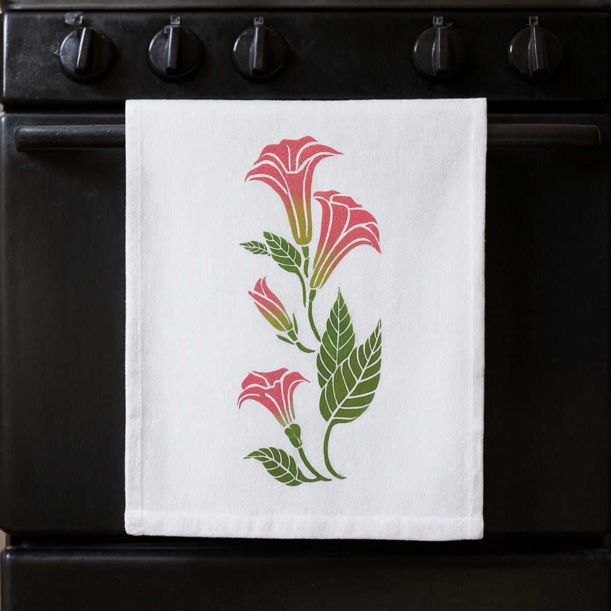 Stencil Opa 10x30cm - Flores Trombeta de Anjo - 3489