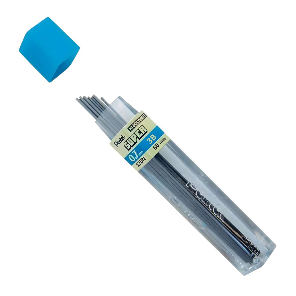Tubo Mina Grafite Pentel Hi-polymer Super Pentel 0.7mm Com 12 Unidades