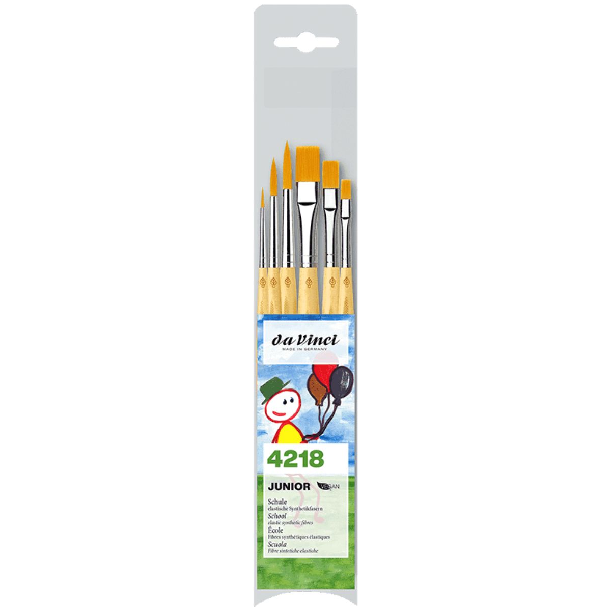 Kit Pincel da Vinci Junior 4218 com 6 Unidades - Séries 303 e 304