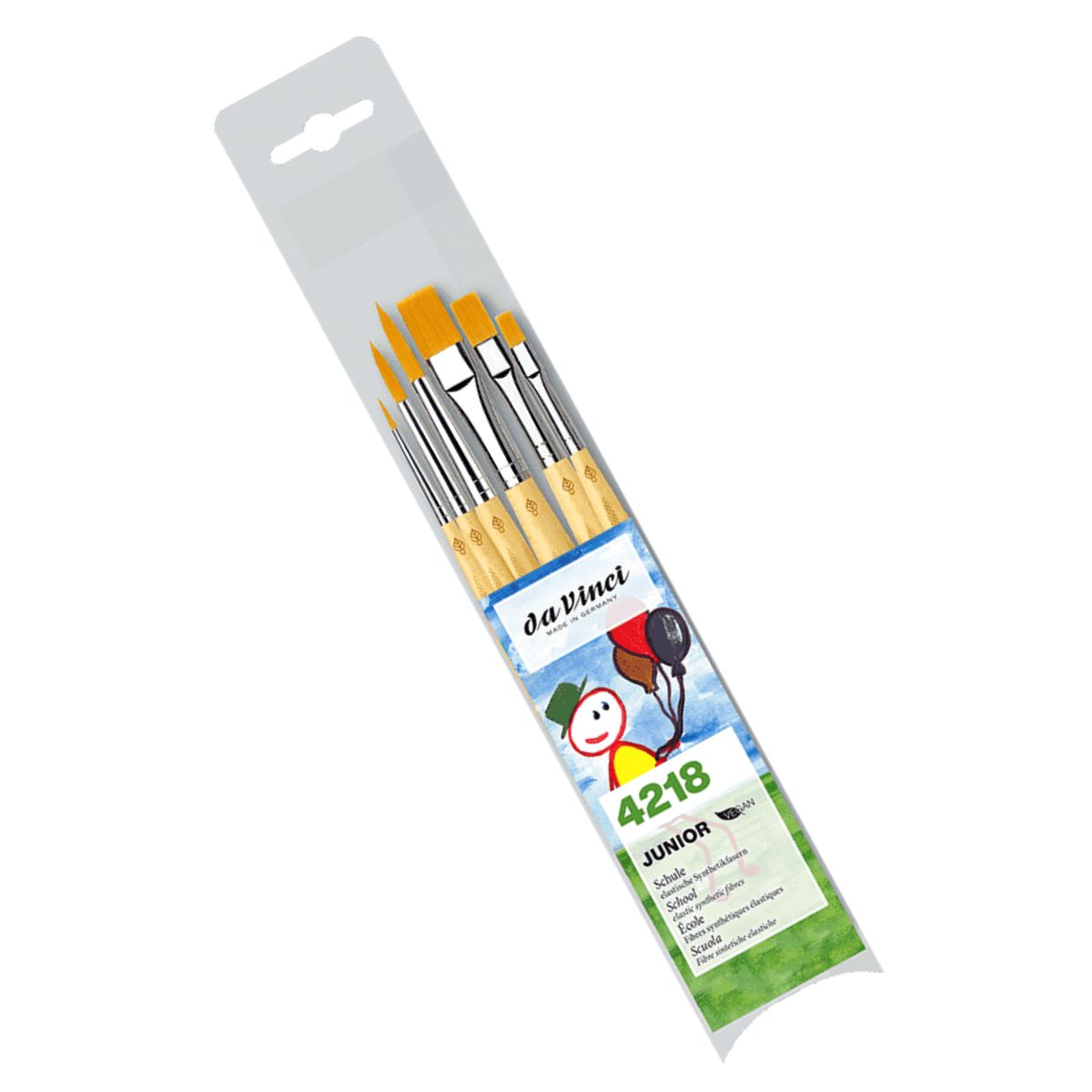 Kit Pincel da Vinci Junior 4218 com 6 Unidades - Séries 303 e 304