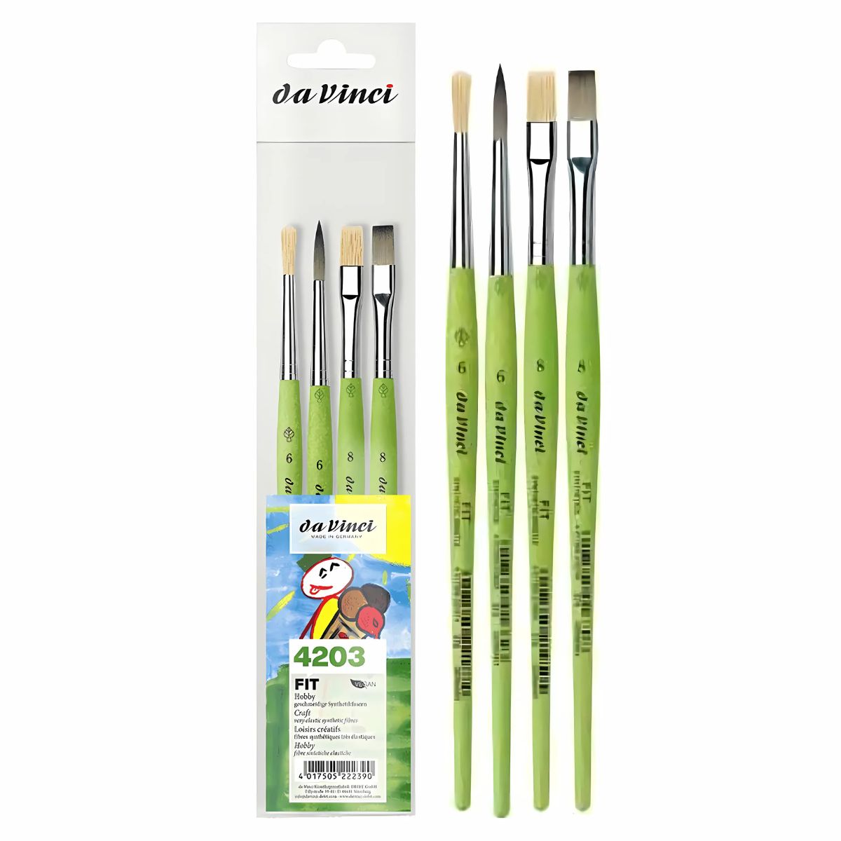 Kit Pincel da Vinci Fit Synthetics 4203 com 4 Unidades 