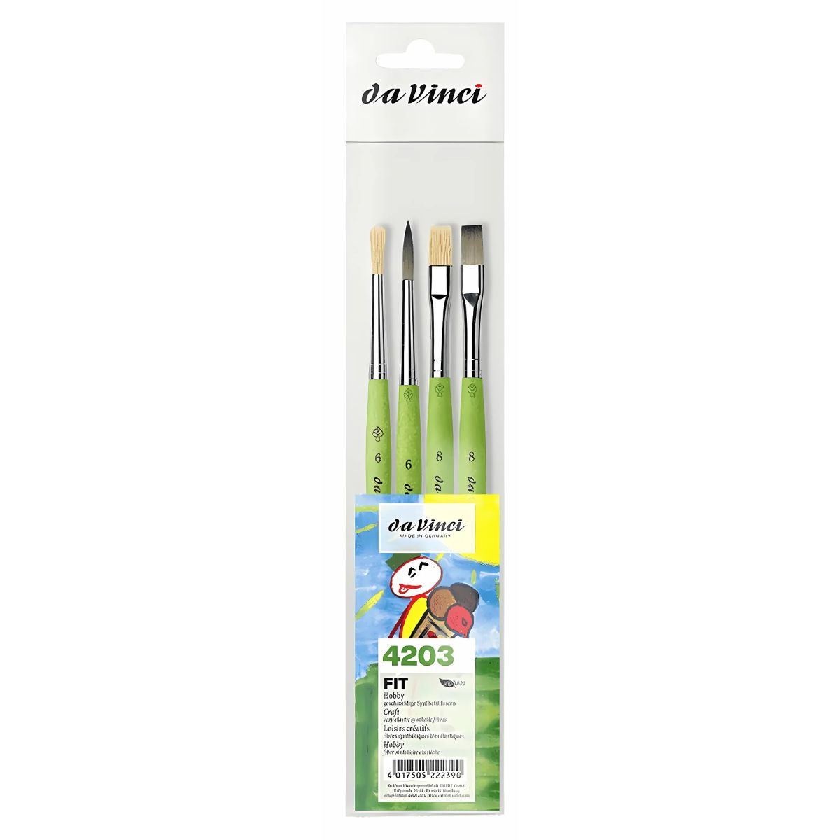 Kit Pincel da Vinci Fit Synthetics 4203 com 4 Unidades 