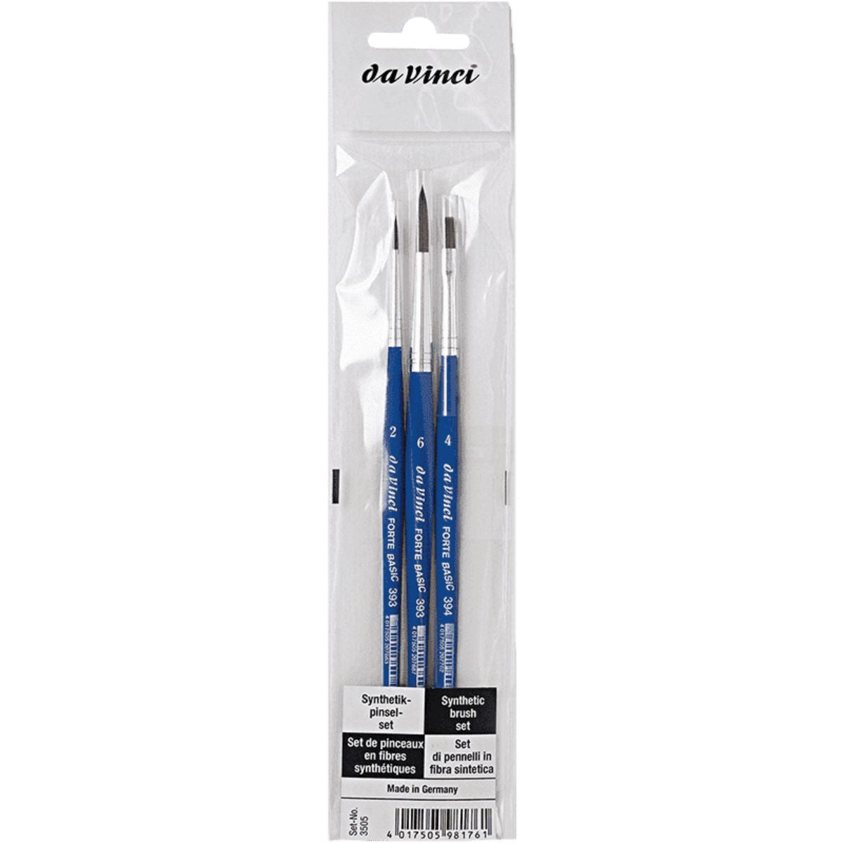 Kit Pincel da Vinci Forte Basic 3505 com 3 Unidades - Séries 393 e 394