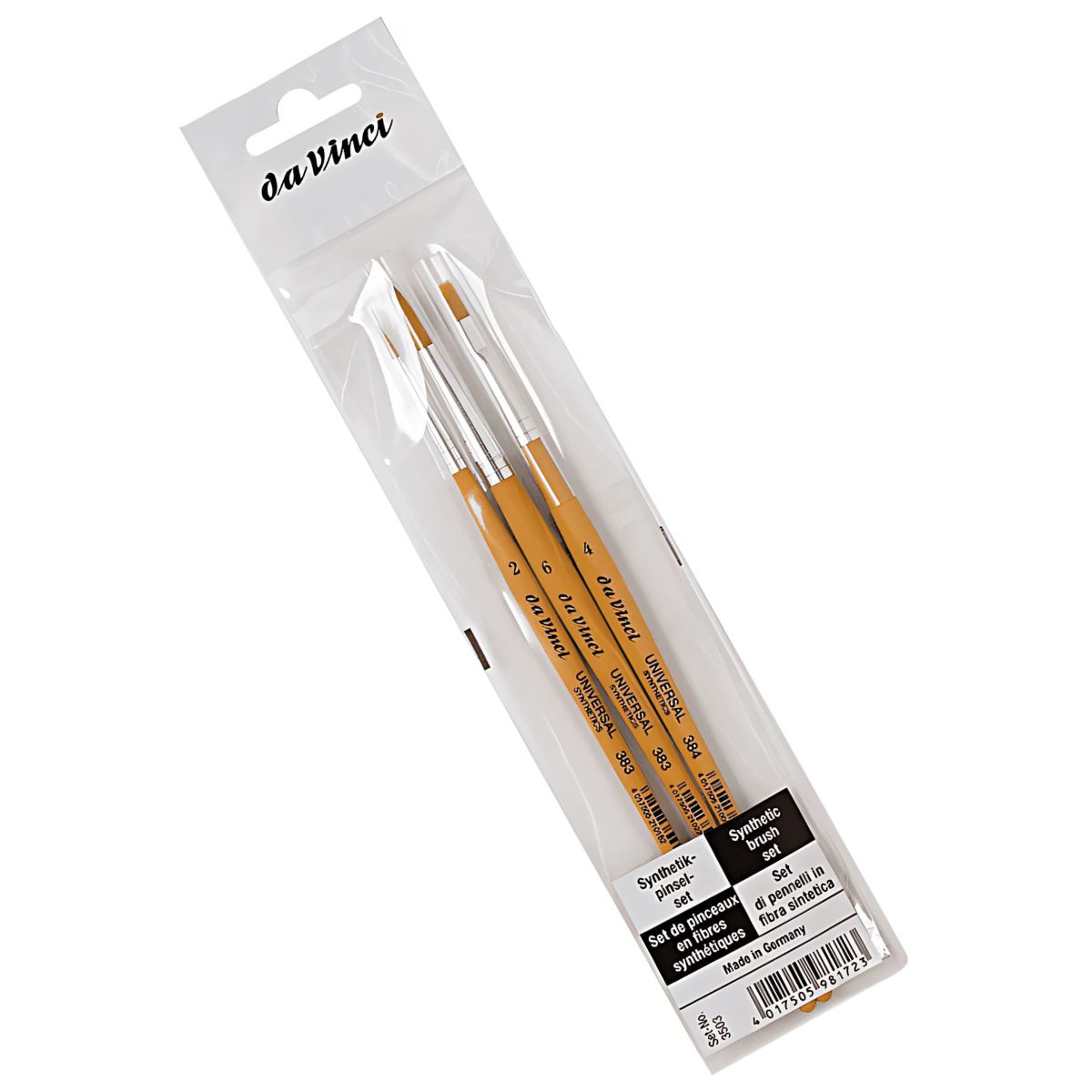 Kit Pincel da Vinci Universal 3503 com 3 Unidades - Séries 383 e 384 para Técnicas Mistas