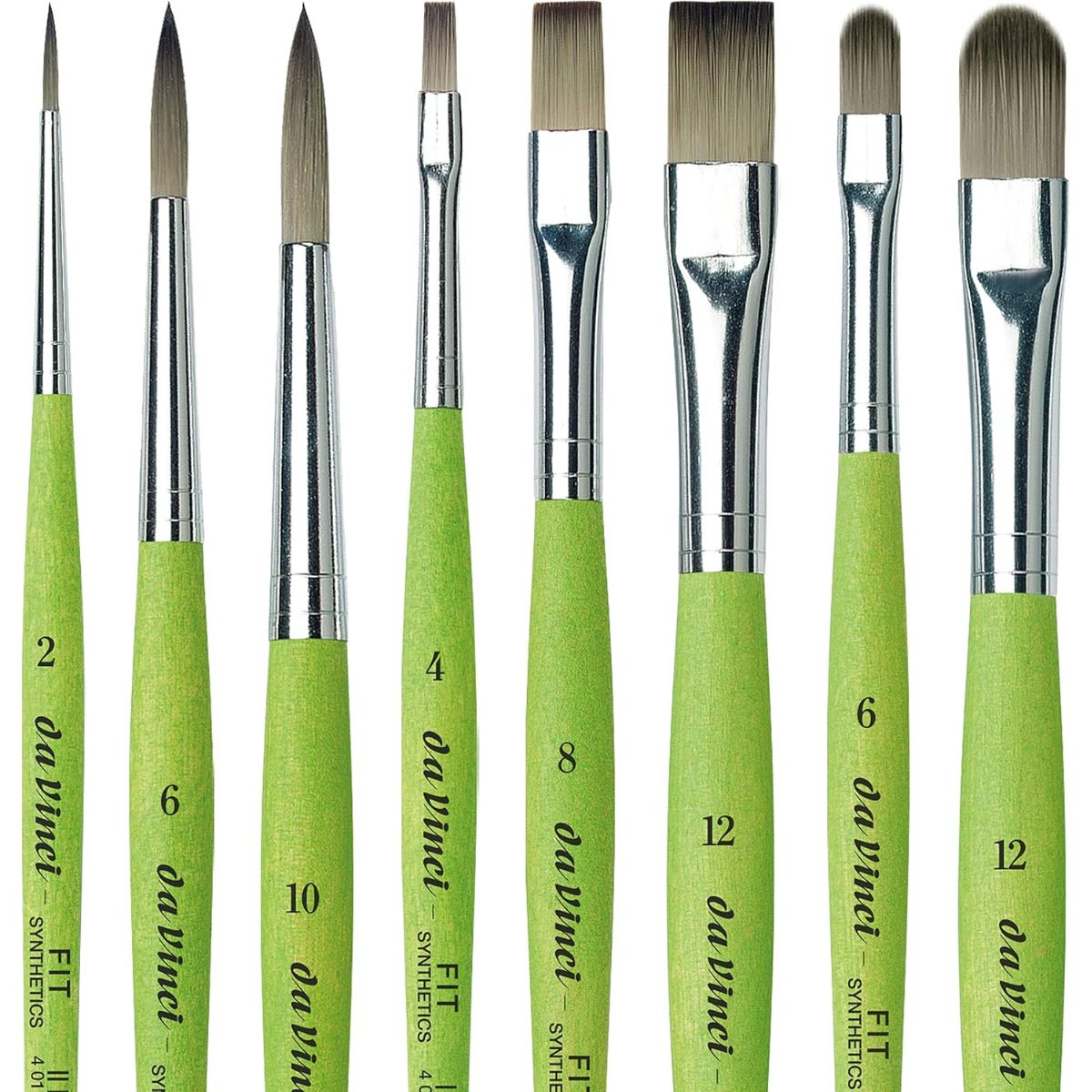Kit Pincel da Vinci Fit Synthetics com 8 Unidades + Tapetinho de Bambu - Séries 373, 374, 375