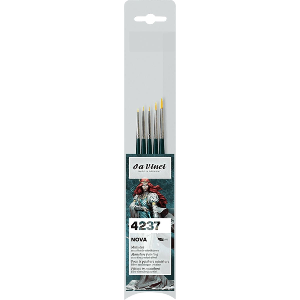 Kit Pincel da Vinci Nova 4237 com 5 Unidades - Série 1570 Redondo Sintético