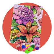 Kit de Pintura com Diamante 14,8x20,5cm - Encanto Floral