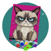 Kit de Pintura com Diamante 14,8x20,5cm - Gato Feroz 