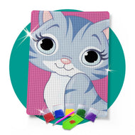 Kit de Pintura com Diamante 14,8x20,5cm - Gatinho Fofo