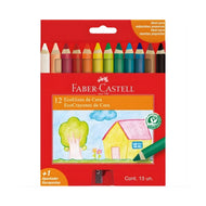 Estojo Ecogizes de Cera 12 Cores + Apontador - Faber-castell 141412