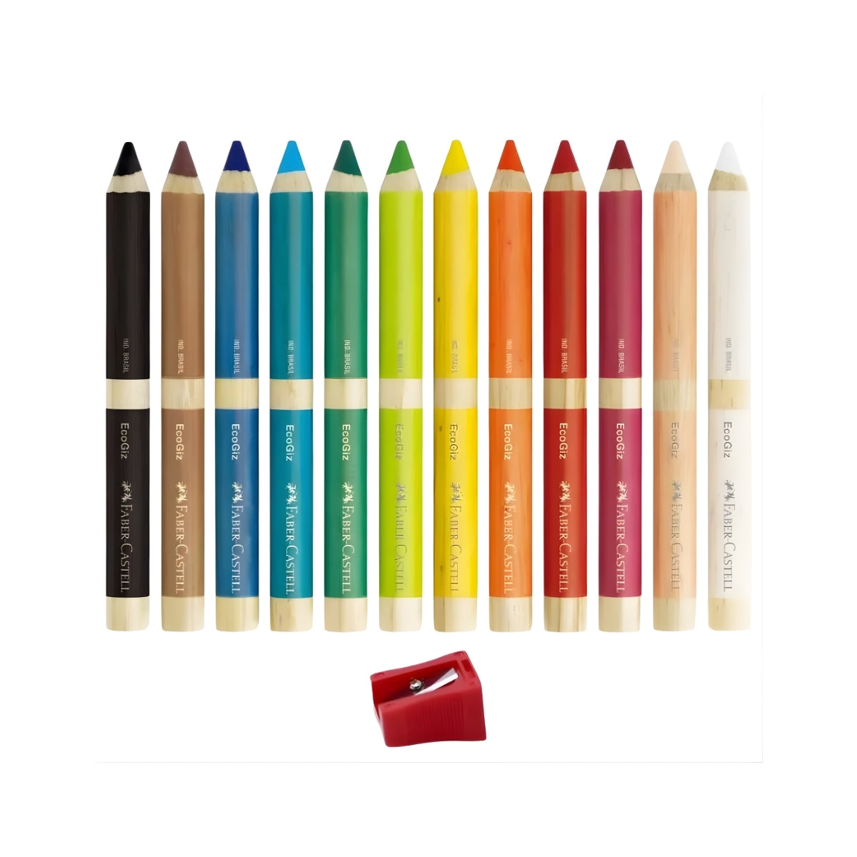 Estojo Ecogizes de Cera 12 Cores + Apontador - Faber-castell 141412