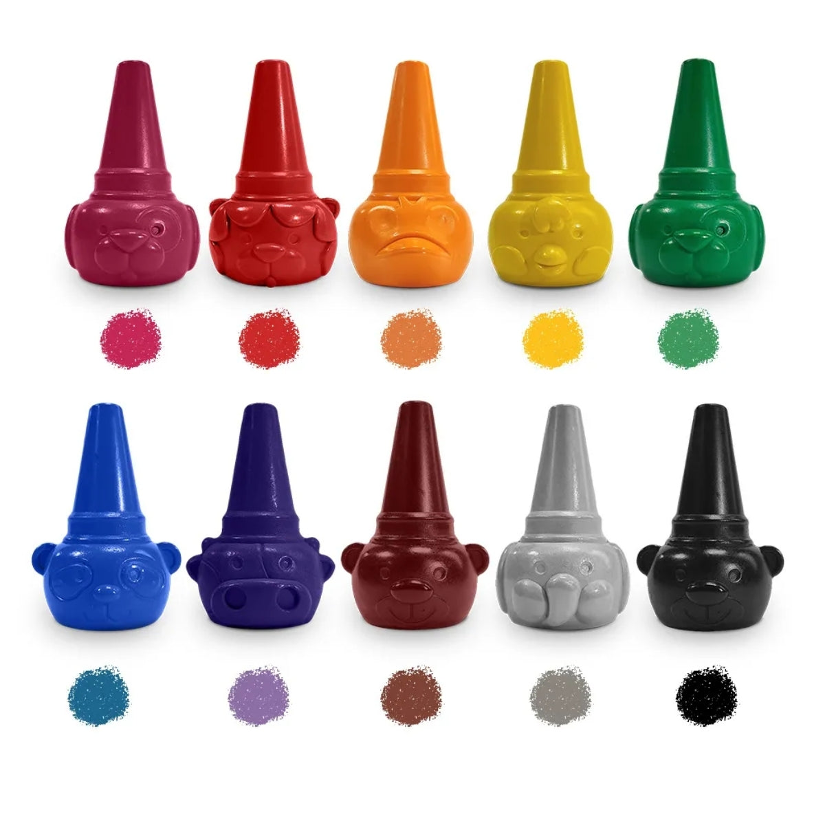 Kit Giz de Cera Encaixa no Dedo Color Joy com 10 Cores - Leo & Leo 10225