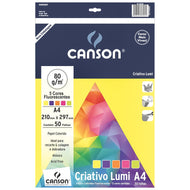 Bloco Colorido Criativo Lumi Canson 75/m² A4 210 x 297 mm com 50 Folhas e 5 cores - 66667162