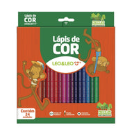 Estojo Lápis de Cor Madeira Sextavado com 24 Cores 10271 - Leo & Leo