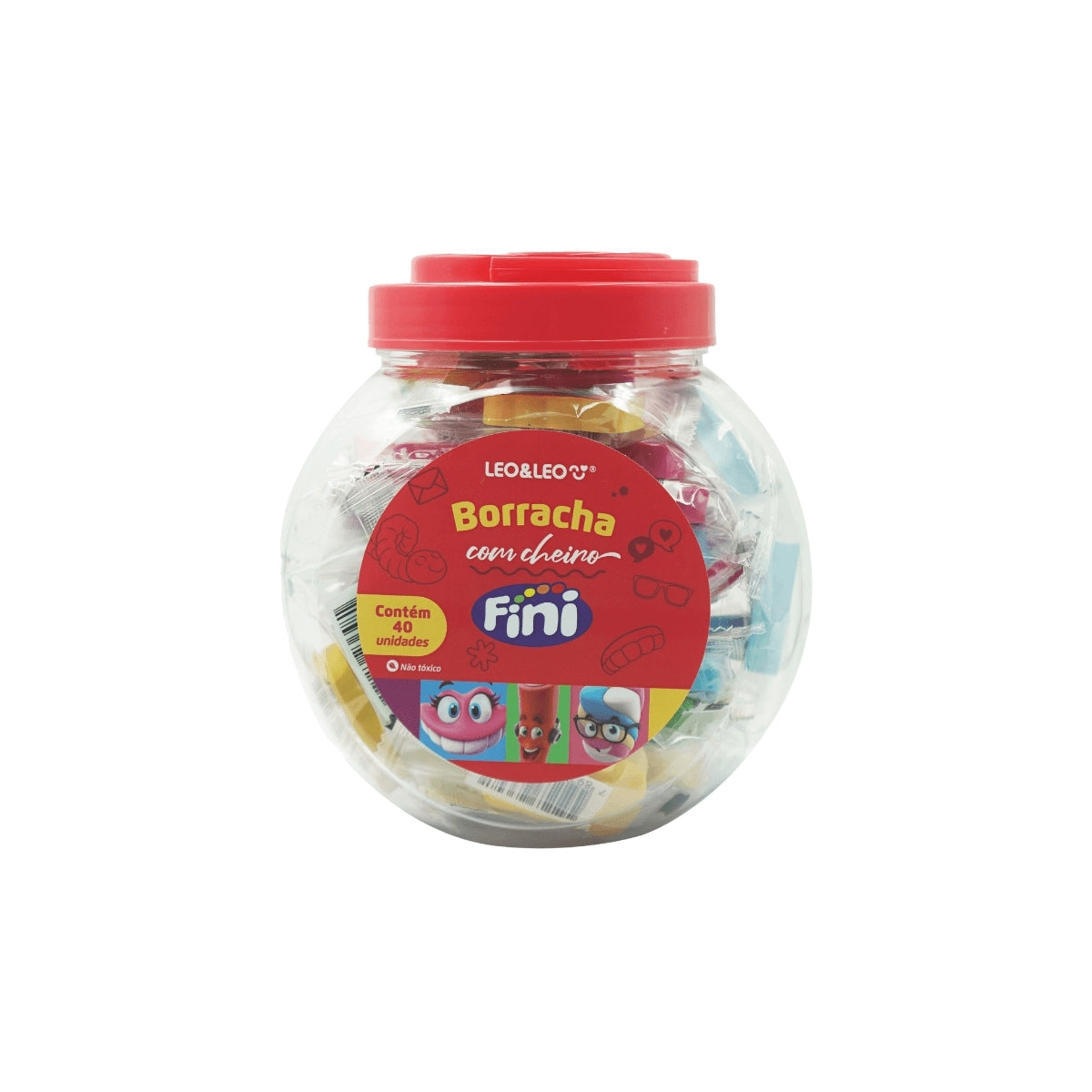 Borracha Decorada com Aroma Fini - Cores Sortidas - Leo & Leo 10348