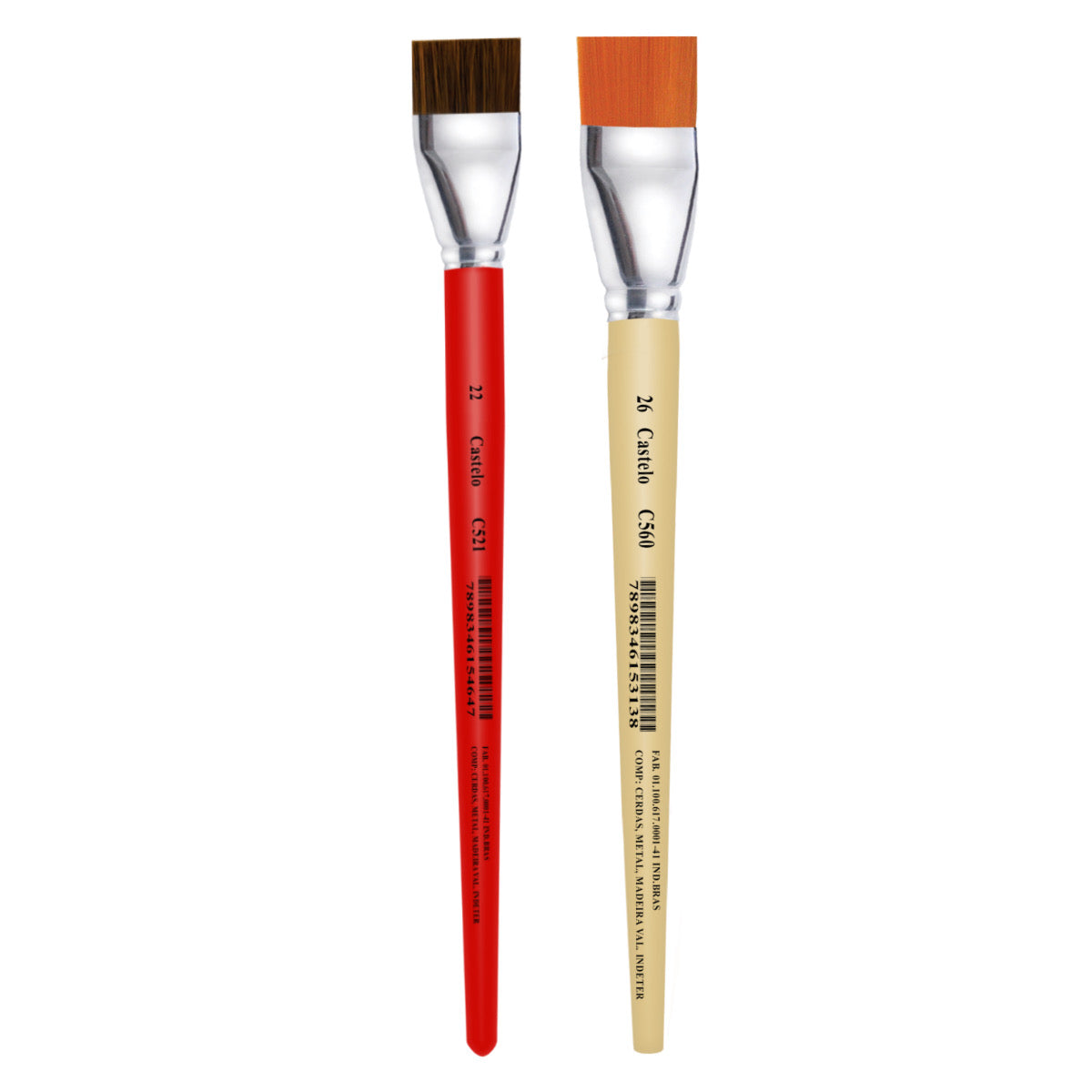 Kit de Pinceis Castelo para Pintura em Verniz - 02 Unidades Modelo 05