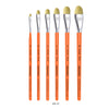 Kit de Pinceis Castelo para Tecido Cerda Branca Cabo Curto - 06 Unidades Modelo 32