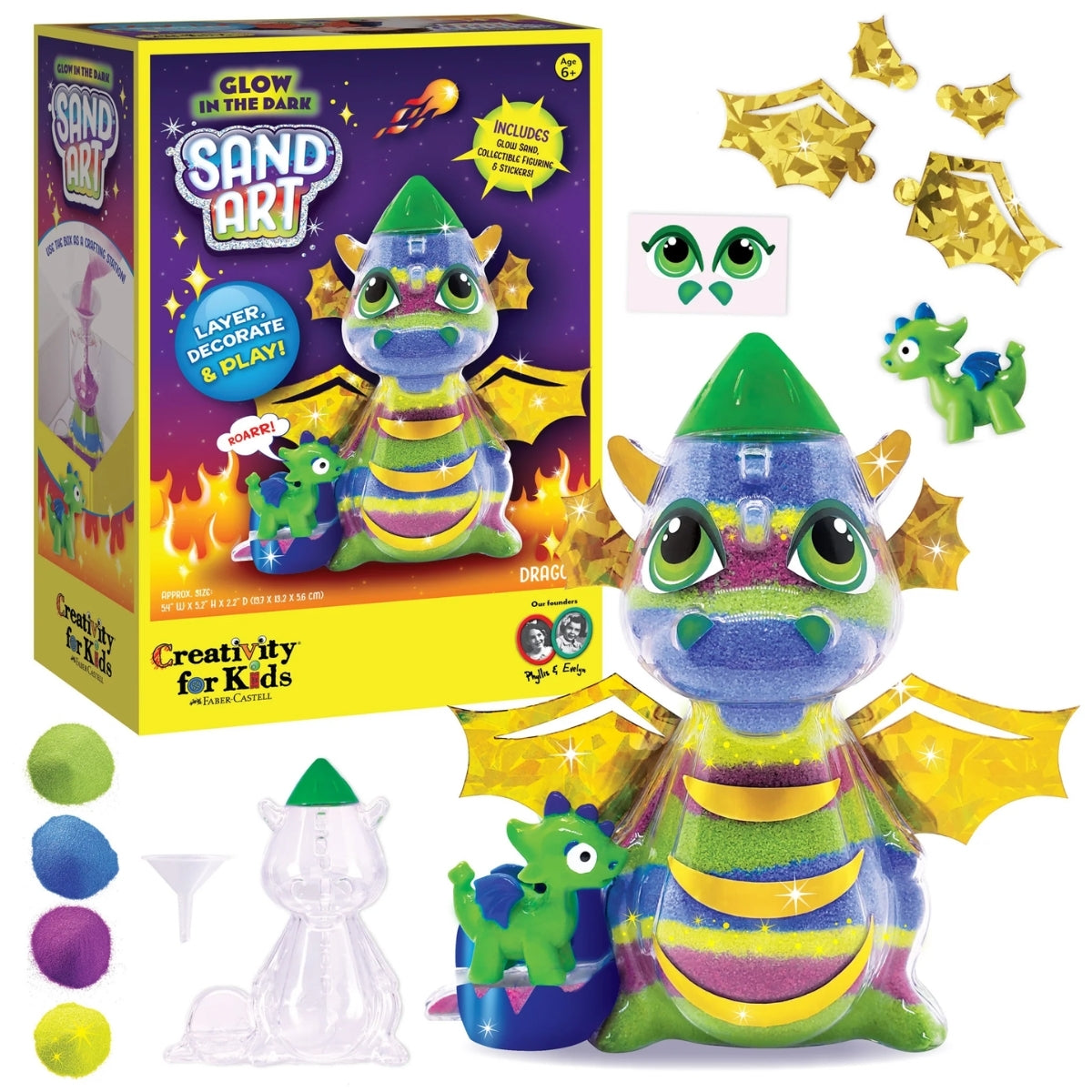 Arte com Areia Que Brilha no Escuro Dragão Creativity For Kids 6393900 - Faber-castell