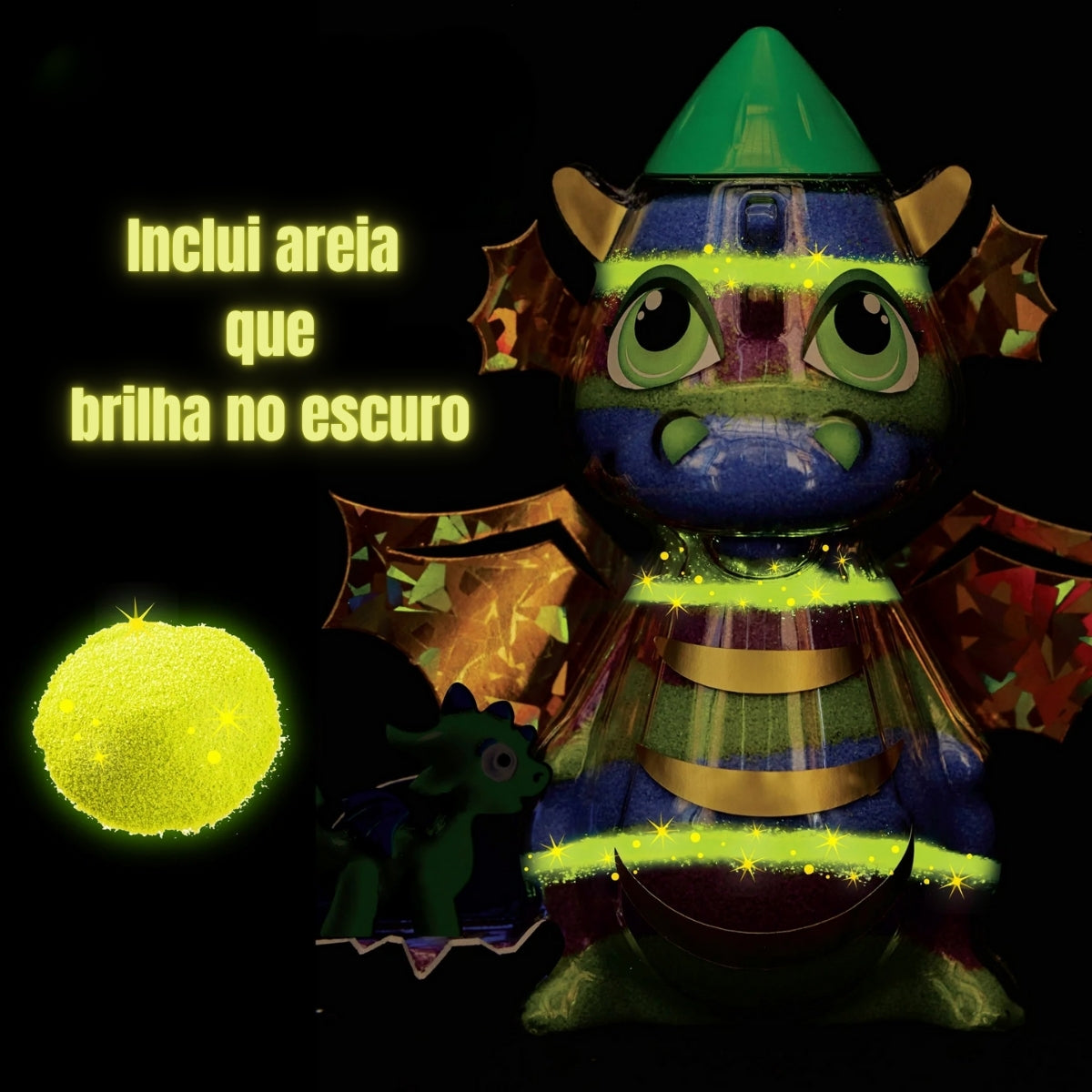 Arte com Areia Que Brilha no Escuro Dragão Creativity For Kids 6393900 - Faber-castell