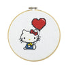 Kit Bordado Ponto Cruz Hello Kitty Coração - Círculo